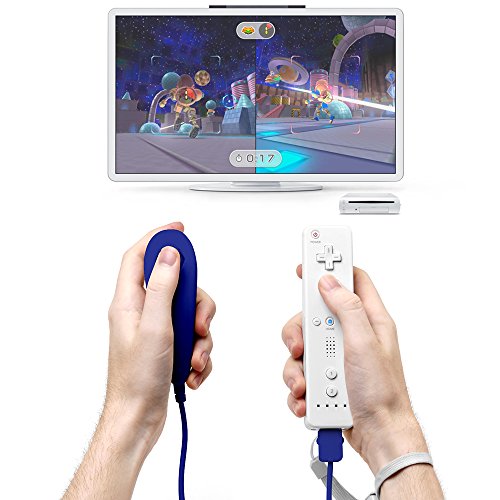 AFUNTA-Nunchuck-Controller-per-Wii-U-2-Pacchetti-di-Ricambio-per-Wii-U-Video-Game-Blu-Scuro