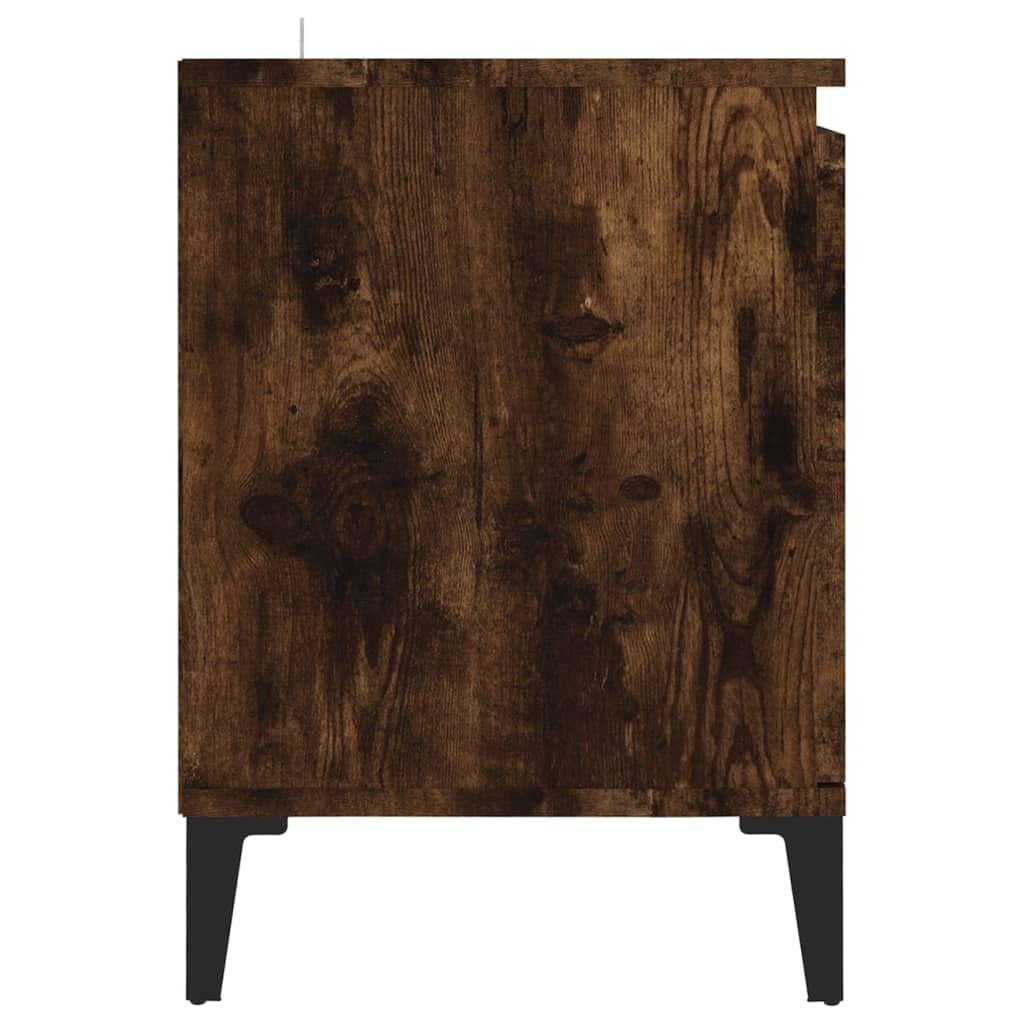 Mobile basso per TV in rovere affumicato, con 4 gambe in metallo, 103,5 x 35 x 50 cm, moderna credenza per TV con 2 ripiani e 2 scomparti, stabile, per soggiorno e camera da letto