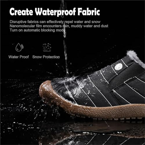 Jeeeun Men Waterproof Plush Lined Outdoor Snow Shoe, Warm Anti-Slip Winter Snow Boots (Style A Gray,10)3