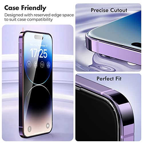 UNBREAKcable Panzer Schutz Glas für iPhone 14 Pro [3 Stück] Schutzfolie, 9H Härte Schutzglas, 2.5D Double Defense Displayschutzfolie, Kratzfest, Anti-Fingerprint und blasenfrei 5