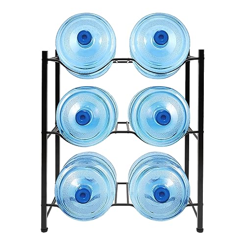 Porte-carafe d'eau 3 niveaux pour 6 bouteilles de 19L de rangement robuste