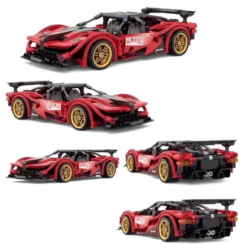 Image of Pull Back Racing Car Building Blocks Set for Kids & Adults, Sports Car Model Construction Toy Kit, STEM Learning Educational Building Toy, DIY Assemble Racing Vehicle Gift for Boys & Girls