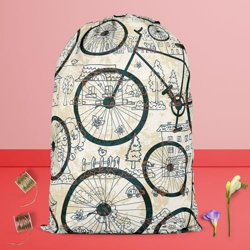 Image of ArtzFolio Bicycles D1 | Reusable Sack Bag | Bag for Gym, Storage, Vegetable & Travel