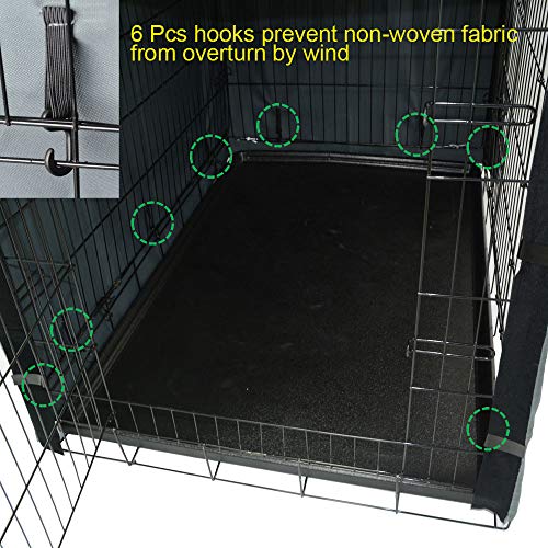 TOPEIUS Dog Crate Cover Cage Cover for 48inch Double Door Wire Crate, Durable Waterproof Pet Kennel Covers with Mesh… - Image 3