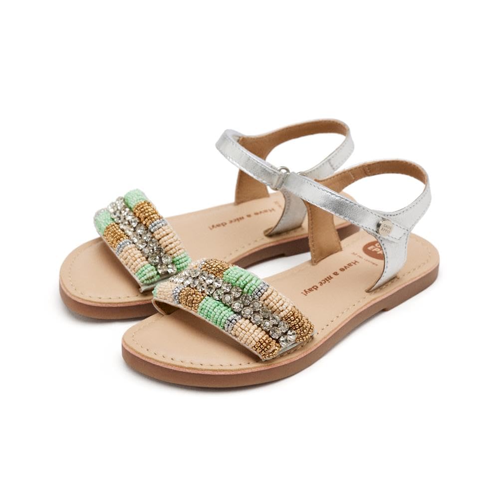 GIOSEPPO Women's Couderay Flat Sandal, Metallic Silver, 33 EU