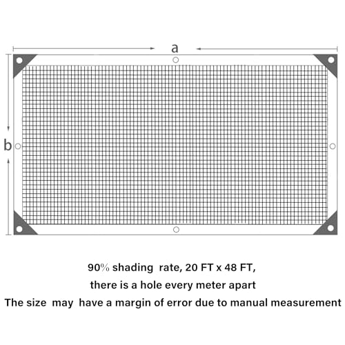 Image of winemana 90% Shade Cloth, Dog Kennel Shade Cover, 20 x 48 FT Sturdy Durable Sunblock Shade Mesh Tarp with Grommets for Patio Plants Greenhouse Chicken Coop Porch