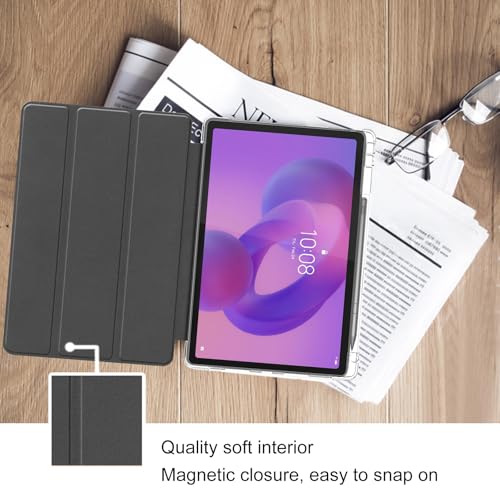 Image of ProCase Smart Case for 2025 Lenovo Idea Tab Plus 12.1 Inch /Tab K12, Clear | Slim Light Cover Trifold Stand Hard Shell Folio Smart Protective Case for Idea Tab Plus /Tab K12 (TB361FU /TB361ZU)