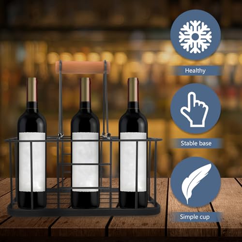 Support multifonction en acier carbone et bois pour bouteille de vin - 6