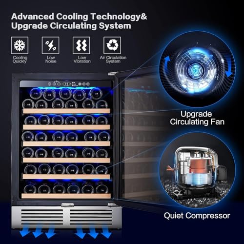 Image of BODEGA 24 Inch Single Zone Wine Fridge with App Control, Holds 52 Bottles