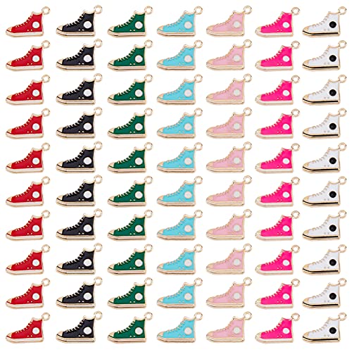 DICOSMETIC 70 Stück 7 Farben Emaille Sneaker Anhänger High Top Schuhe...