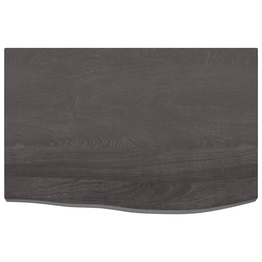 Tidyard Waschtischplatte Tischplatte Regal Schrankoberplatte Schreibtischplatte Badezimmer Waschtisch Waschtischkonsole Platte Holzplatte für Aufsatzbecken Badmöbel Baumkante Dunkelgrau 60x40x4 cm