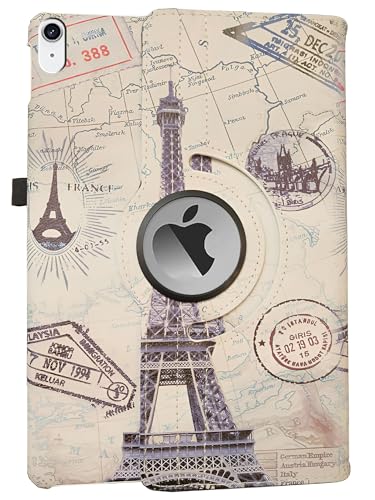 Image of ProElite Cover for Apple iPad (A16) 11th /10th Gen (2025 /2022) Case Cover, 360 Rotatable Smart Flip Case Cover for Apple iPad 11th /10th Generation 2025 /2022 with Stylus Pen, Eiffel