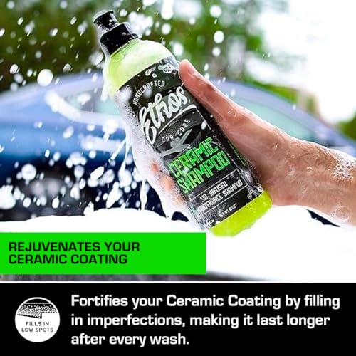 Image of Ceramic Car Shampoo - Slick Car Wash Soap for Ceramic Coatings - pH-Balanced Car Wash Shampoo - Adds Hydrophobic Protection | Enhances Coatings, Waxes or Sealants | Incredible Shine
