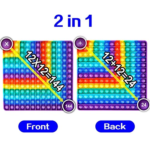 Image of Multiplication Game Table Digital Multiplication Board Game, Addition and Multiplication in One, Rainbow Dimple Fingertip Toy, Create Stress-Relieving Math Manipulation (1 Piece)