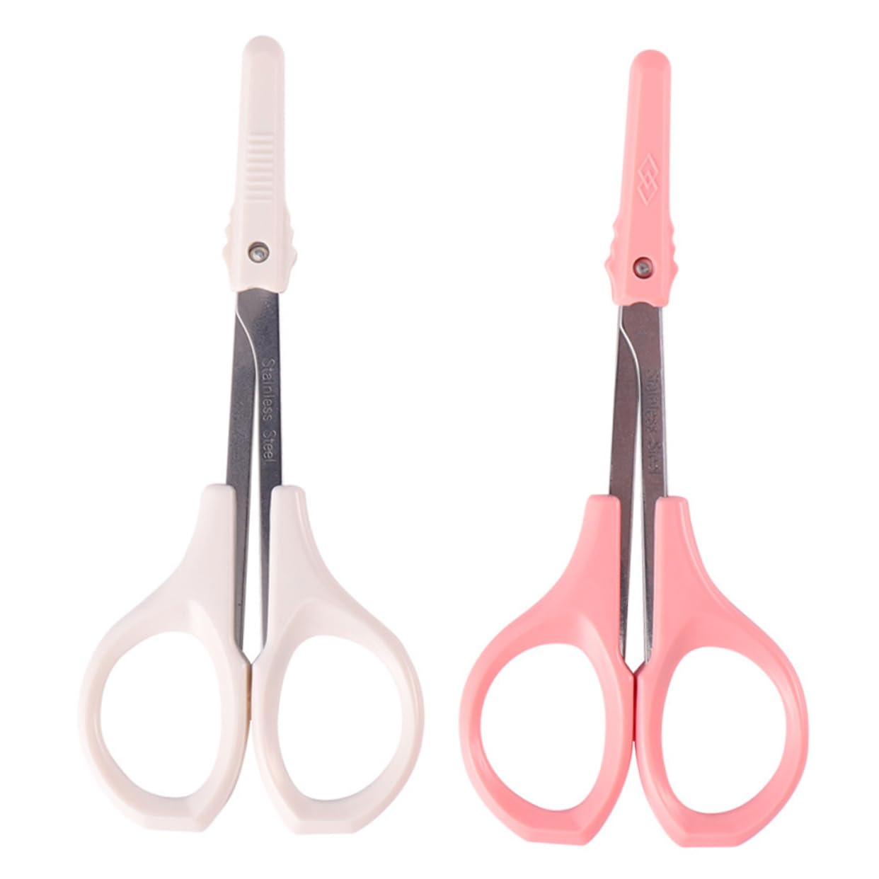 Outanaya 2Pcs Eyebrow Scissors High Tool for Eyebrow Trimming Trimmer with Curved and Straight Blades for Daily Makeup and Travel