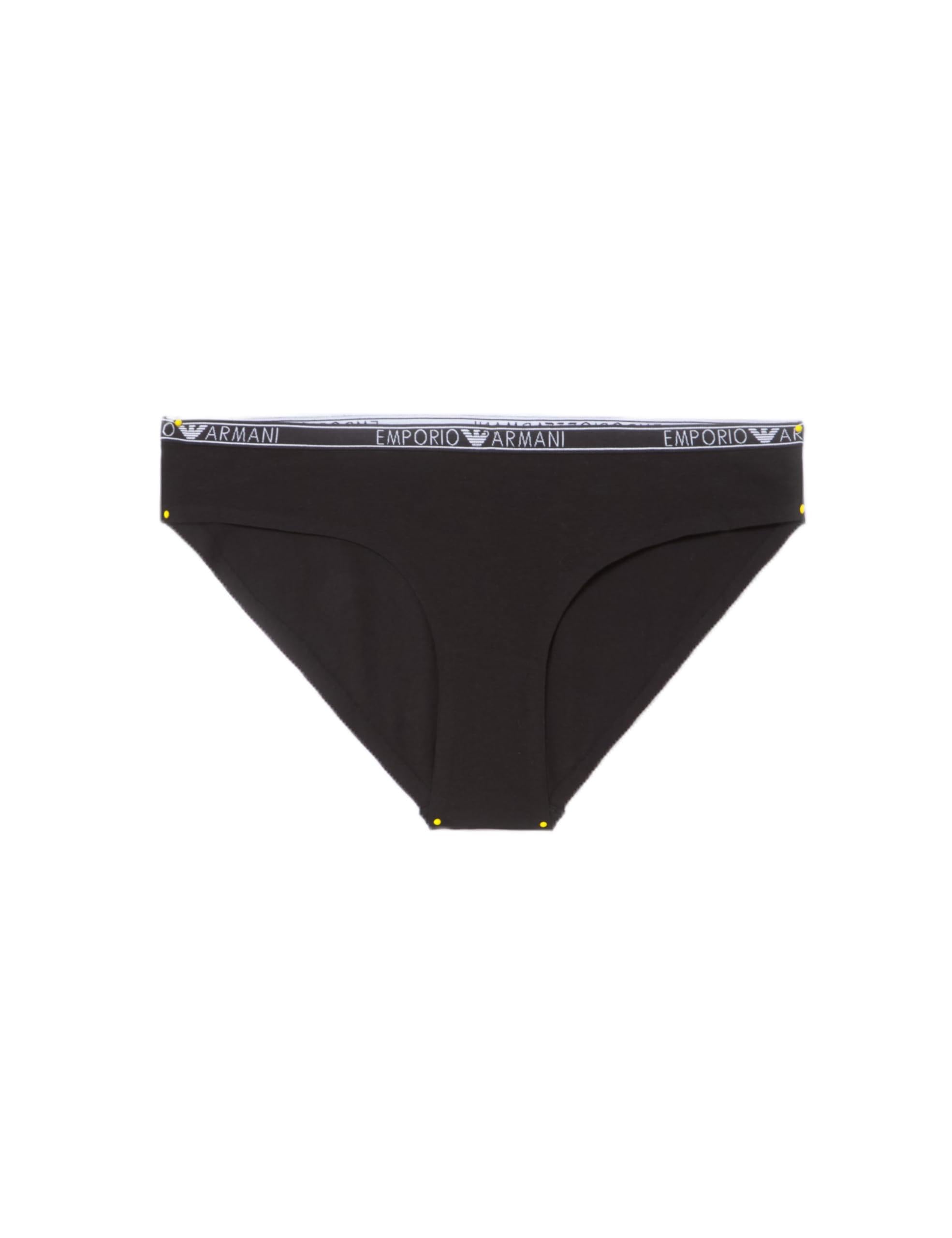 Emporio Armani Women's Essential Studs Logo 2-Pack Brief Underwear, Nero, XS