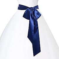 Vista 52 de obmwang Cinturón de satén de boda para ocasiones especiales, faja nupcial de 4 pulgadas de ancho, doble cara