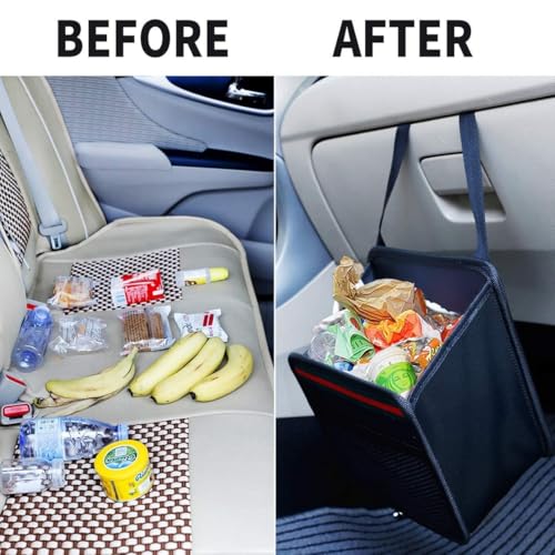 Image of SHIBUI Car Backseat Organizer & Trash Bag - Waterproof, Anti-Slip, Multi-Compartment Storage for Toys, Tools, Snacks - Hanging Back Seat Utility Bag for Car, SUV, Truck.