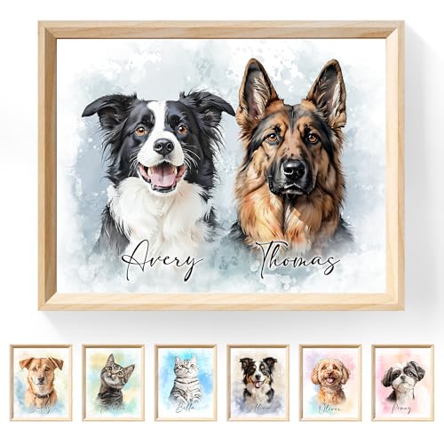 PAWSARTIZE Custom Pet Portrait, Hand-Painted Portrait from Your Photo, Dog Memorial Gifts, Dog Wall Art Perfect for Birthdays, Anniversaries & Cherished Gifts (Classic)
