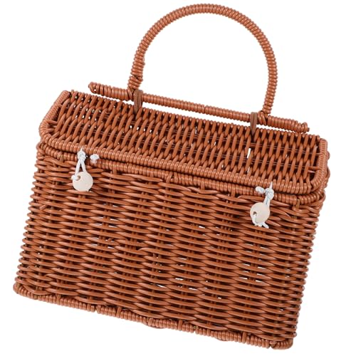 Panier tissé en polypropylène 24x14x18 cm boîte présent pour décoration et rangement