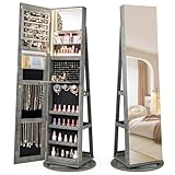 【Rotation à 360° et Base Ronde】 Contrairement à une armoire à bijoux normale, cette armoire à bijoux dispose d'un design flexible rotatif à 360°, ce qui vous aide à trouver facilement les articles stockés à l'arrière de l'armoire. La base ronde et large ainsi que la structure triangulaire assurent une grande stabilité. Et vous pouvez placer cet organisateur de bijoux pivotant à 360° dans votre chambre, placard, salon, entrée.