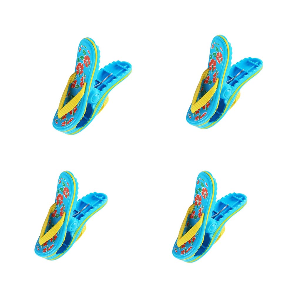 TAOTAO TEK 4Pcs Beach Towel Clips Plastic Novelty Beach Pegs for Sun Loungers, Clothes, Sunbeds, Pool Chair (A)