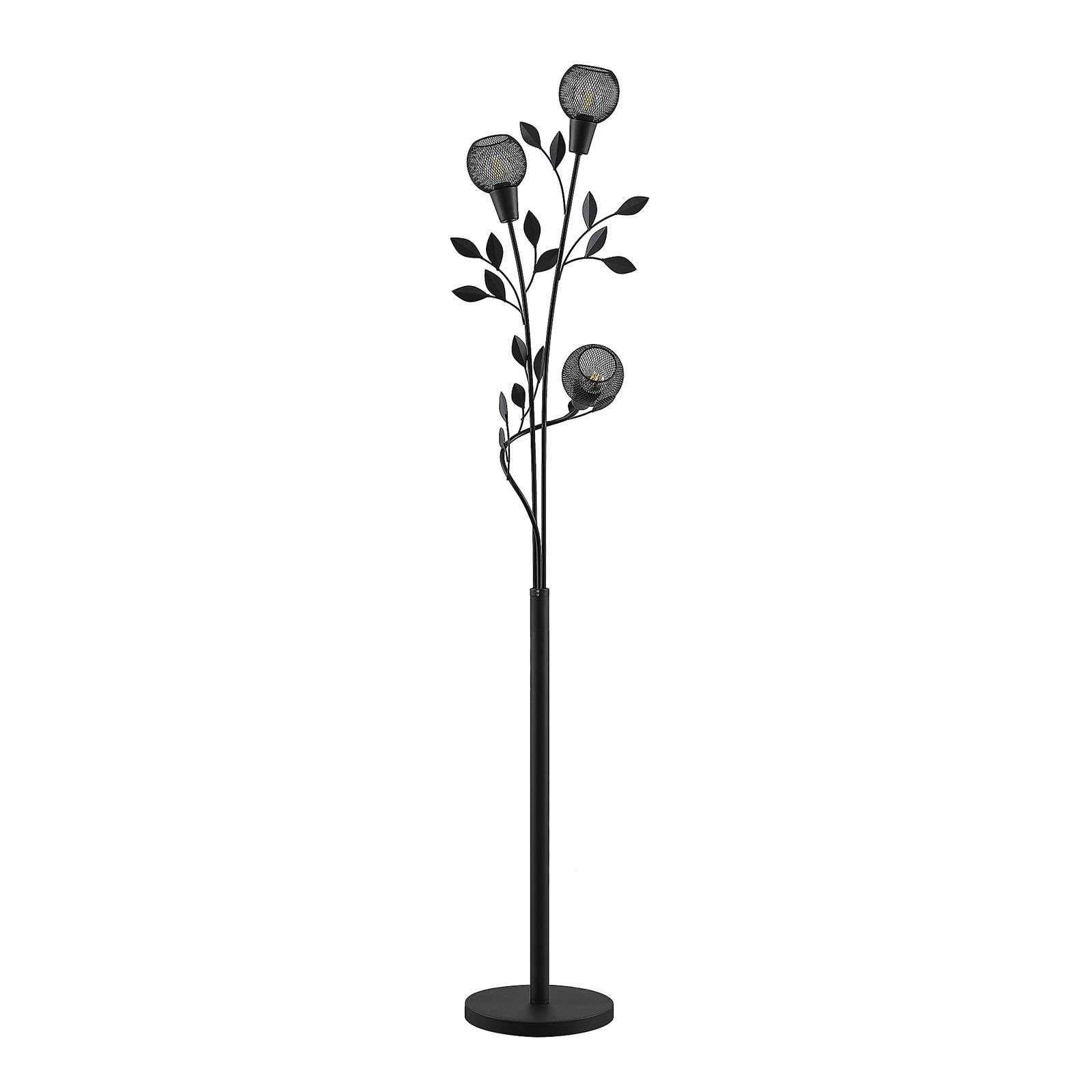 Lindby Black Floor Lamp Kanye (Florentine) In Made Of Metal For E.g. Living Room & Dining (3 Light Sources, E14) From Standard