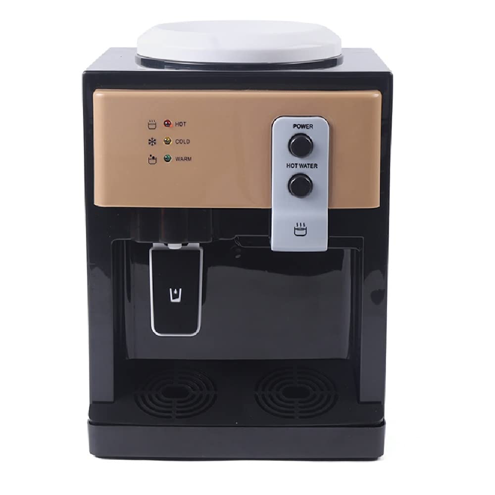 Top Loading Water Cooler Dispenser, Hot and Cold Water Countertop Cooler Dispenser, Desktop Water Cooler Dispenser for Home Office School (Gold)