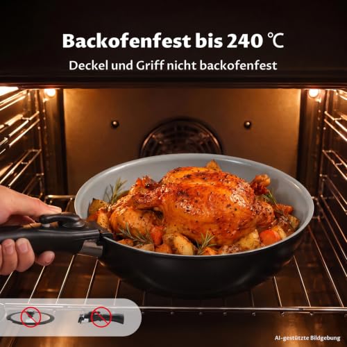BEZIA Keramik Topfset mit abnehmbarem Griff, 17-tlg. Töpfe & Pfannen Set – Ansicht 9