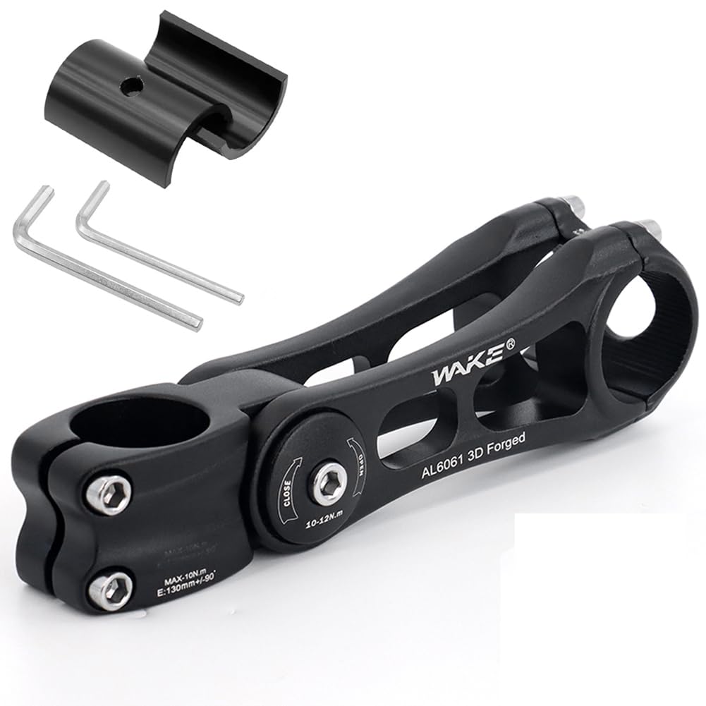 CYSKY Bike Stem Universal 31.8mm and 25.4mm Adjustable ± 90 Degree 90/110/130/145mm MTB Stem Bike Stem Riser Short Handlebar Stem for Mountain Bike Road Bike BMX City Bike Bicycle — image 1