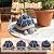 Solar Garden Outdoor Decor Turtle Statue with Dark Blue Roses & 7 LED Lights – Outside Tortoise Decor for Yard Patio Balcony & Backyard - Home House Decoration Art- Gift for Women Mom & Grandma