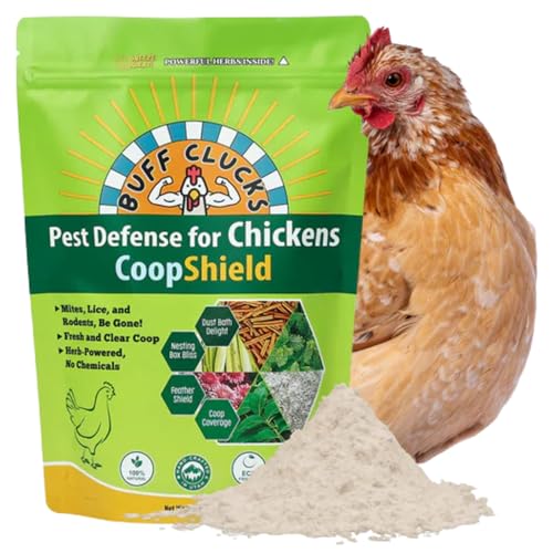 Buff Clucks Dust Bath Herb Blend for Chickens - Keep Feathers Clean & Healthy - Food Grade, Natural Nesting Box Herbs for Bedding, Coop Floor, USA (12 oz)