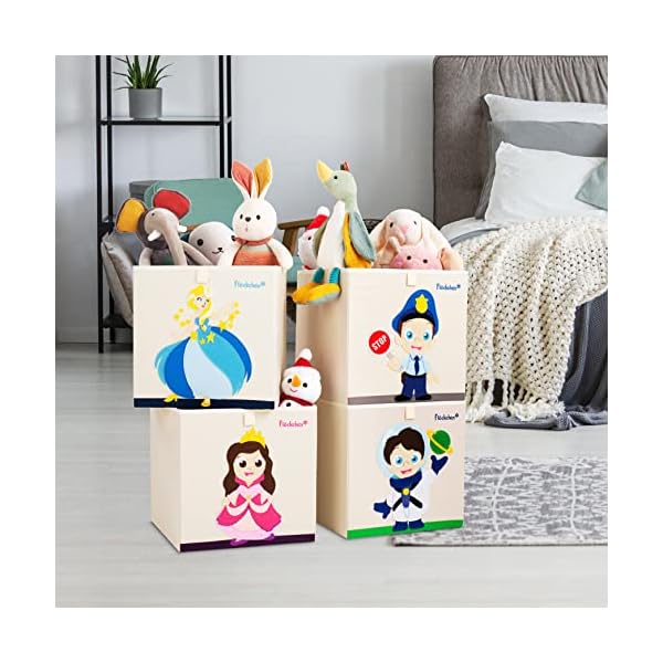Flöckchen Kinder Aufbewahrungsbox | Premium Spielzeugkiste für Kinderzimmer I Spielzeug Box (33x33x33) bringt Ordnung ins Kallax Regal I Kinder Motiv – Bild 6