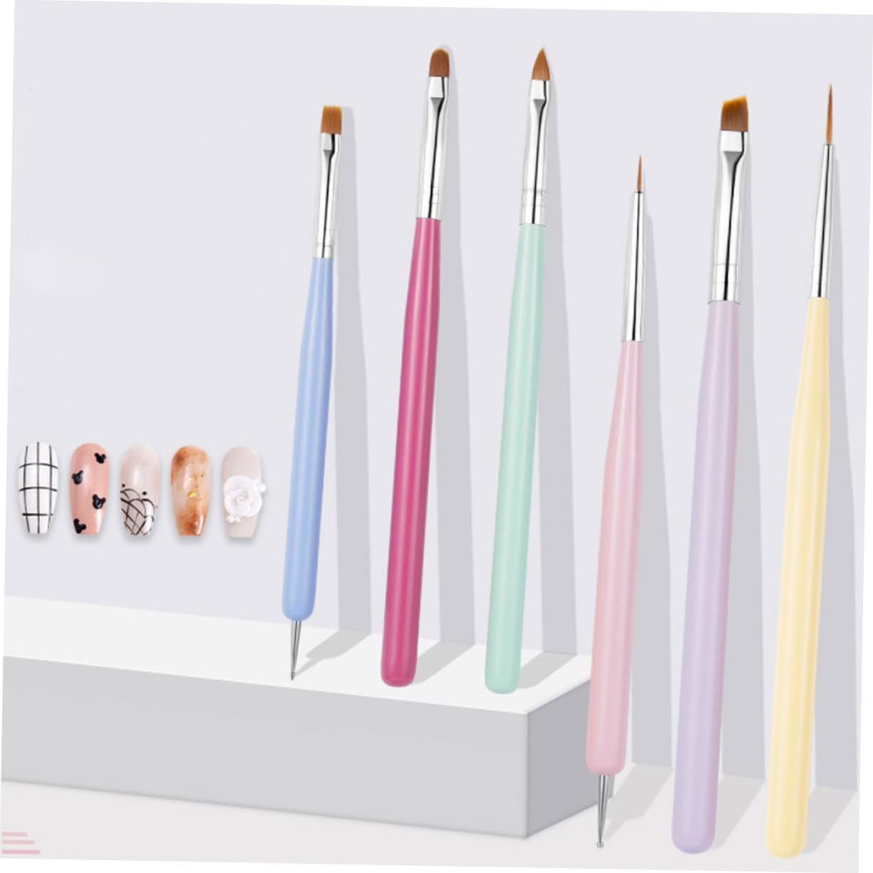 FRCOLOR Pz Penna per unghie pennelli unghie professionali pennelli nail art professionali doppia testa penna da disegno penna scolpita Pennarello Accessori tubo di alluminio