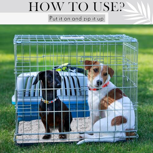 Dog Crate Pan Cover Washable Dog Bed Liner for Pets Crate Tray, Pan Cover Only, Fit for 36 x 24 Inch (Hemp Flower) - Image 6