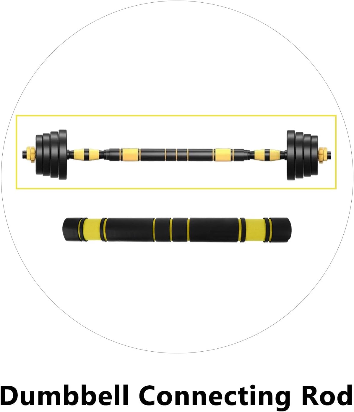 Dumbbell Connecting Bar 40cm Barbell Connector Bar Weightlifting Equipment Extension Bar Yellow Sports Strength Training