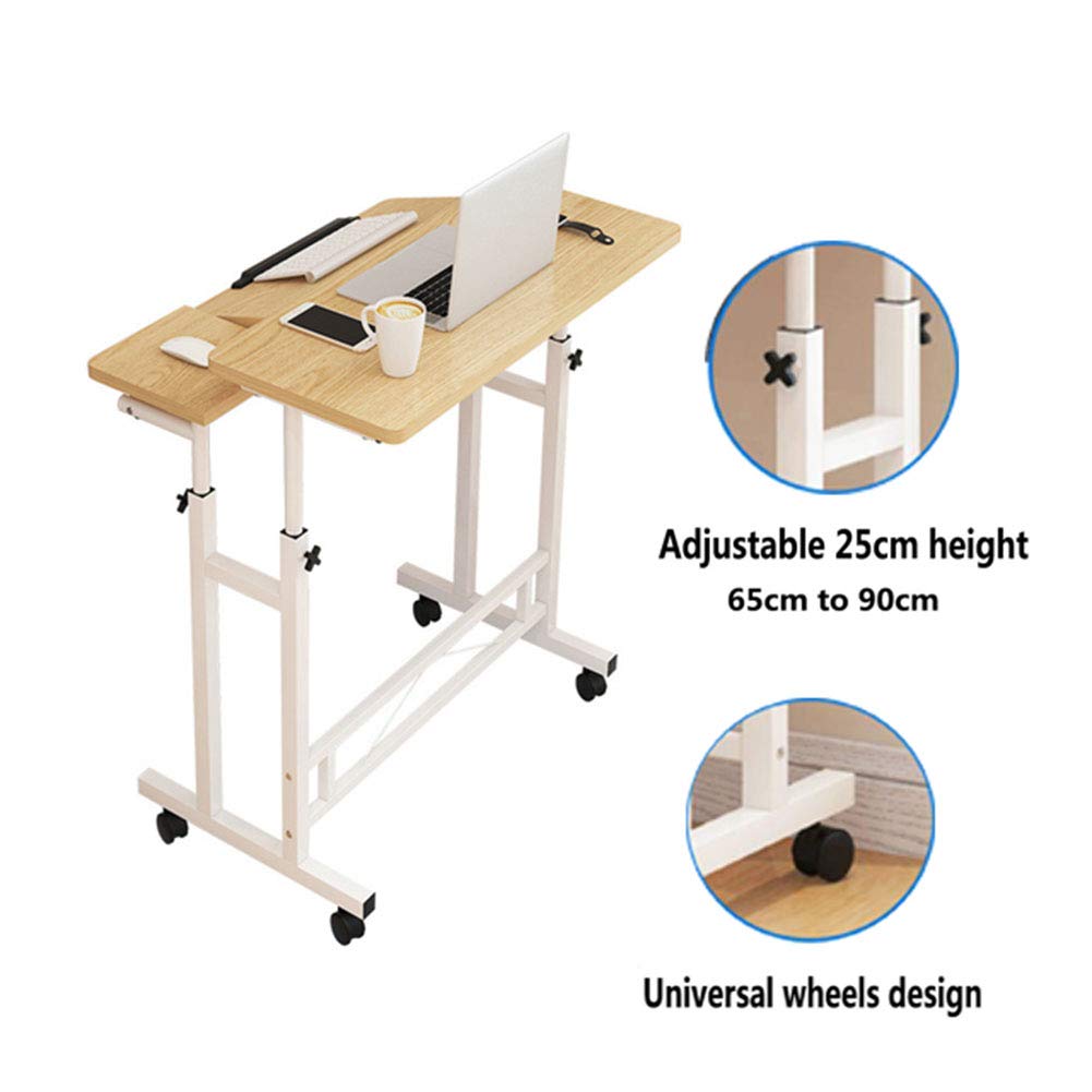 Buy Over bed table with wheels adjustable Height 25cm, Laptop desk, Bed