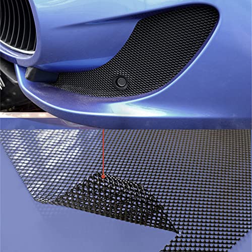 Image of Silver Universal 40 inchx13 inch Car Grill Mesh - Aluminum Alloy Automotive Grille Insert Bumper Rhombic Hole (Black 2x3mm)