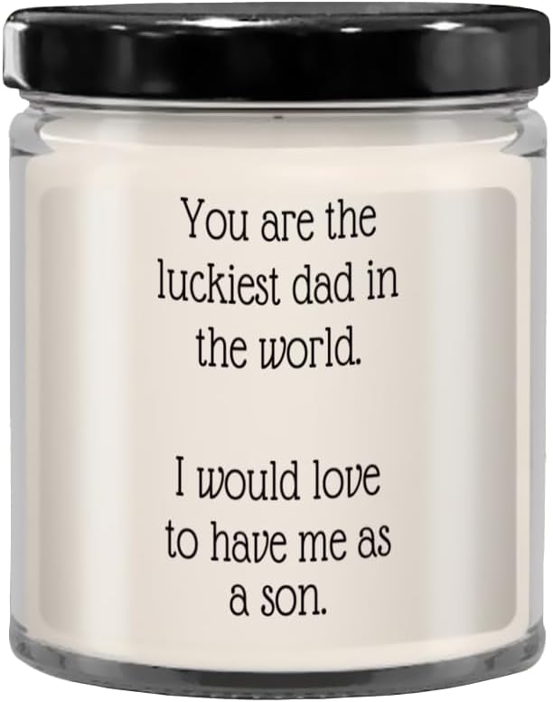 You are The Luckiest dad in The World Candle, Candles with Sayings, Candles with Text, Funny Candle, Bachelor, Bachelorette, Anniversary, Wedding, bir