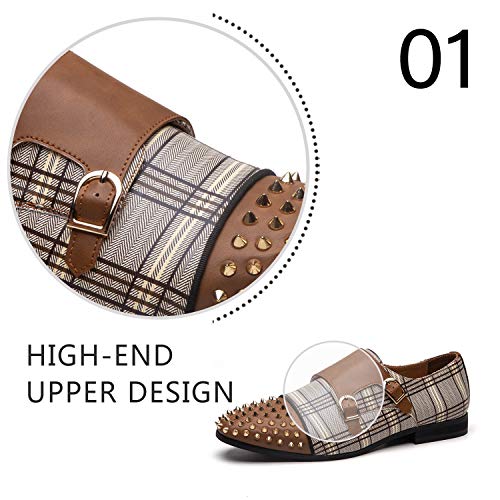 Image of JITAI Men's Dress Shoes - Casual Rubber & Leather Loafers for Men - Fashion Business Formal Wear