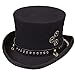Deadwood Trading Riveting - Steampunk Wool Top Hat (Black, Large)