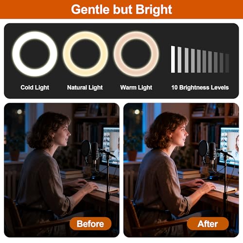 Trepied Smartphone avec Lumière Ring Light pour Streaming et Vidéo YouTube - 3