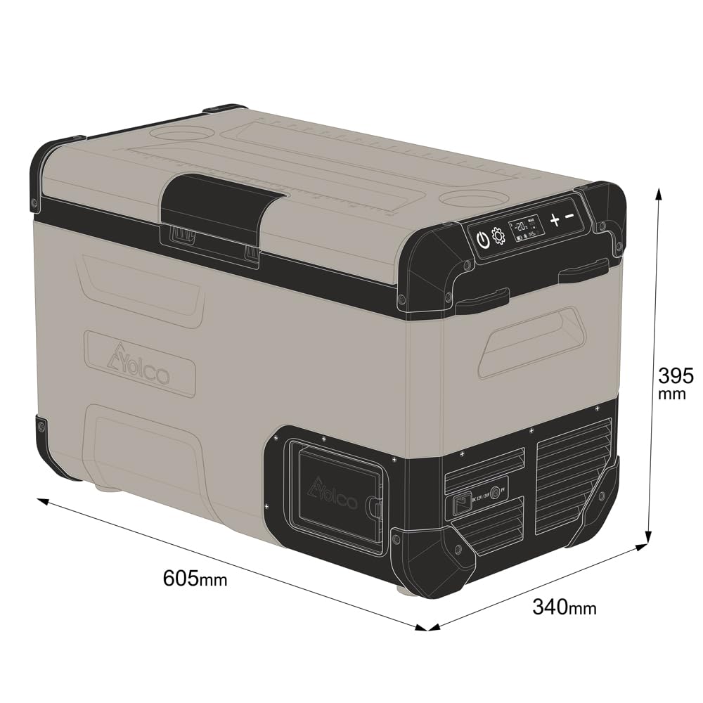 Yolco Kompressor Kühlbox 18L oder 25L, 60W, für Camping, Auto & Reisen | Kühlt bis -20°C, 12V/24V/230V, Bluetooth App, Akku- & Solaroption, USB, für Auto, Festival & Outdoor