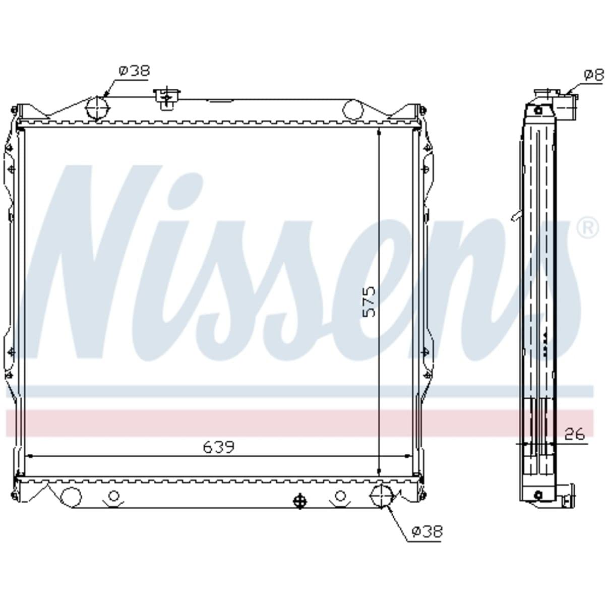 NISSENS Radiatore, Raffreddamento motore 64636A | Compatibile con: TOYOTA LAND CRUISER 90