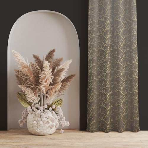 Image of Homefab India Velvet Curtain Room Darkening - Long Door 9 feet, Pack of 1 Panel, Grey