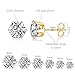 MDFUN 18K Yellow Gold Plated Round Clear Cubic Zirconia Stud Earring Pack of 6 Pairs (6 Pairs)