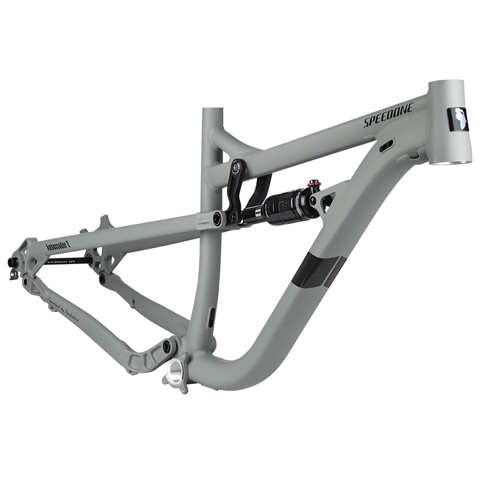 Rama roweru górskiego z pełnym zawieszeniem, 29", stop aluminium, Boost 148 mm zawieszenie pneumatyczne z tyłu, Softtail, rozmiary S/M/L, wewnętrzna prowadnica kabla