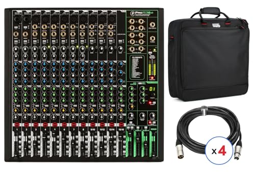 Mackie ProFX16v3 16-Channel Professional Mixer with Effects, USB Interface, GigFX Engine, Built-In Compression, 7-Band Graphic EQ, Included Carry Bag, and XLR Cables for Live Sound and Recording