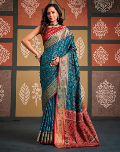 Image of MADHUHANSH Women's Cotton Linen Saree with Unstitched Blouse Piece and Floral Printed Pattern | Women Saree for Special Occasion | Stylish Modern Sarees