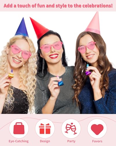 50 Pairs Heart Sunglasses for Women Bulk Transparent Pink Heart Shaped Sunglasses Bachelorette Party Glasses Fun Glasses for Party Favor to Add A Splash of Fun And Style3